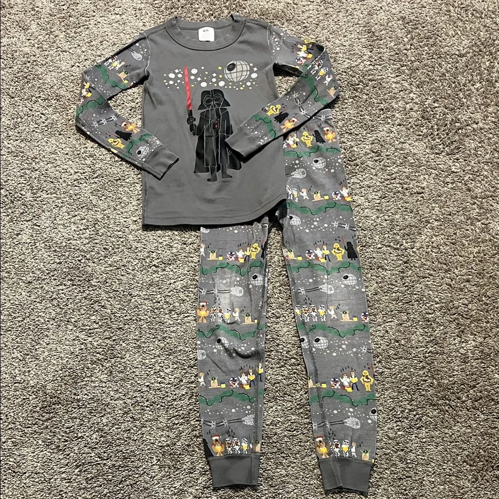 Hanna Andersson Kids Gray‎ Star Wars Two Piece Pajamas Size 8